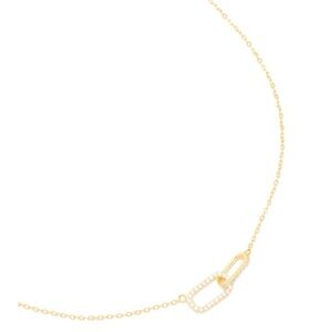 NWT Lovisa Gold Plated Sterling Silver Cubic Zirconia Oval Link Necklace